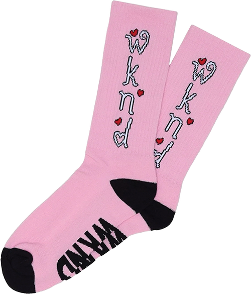 WKND HEART CREW SOCK PINK
