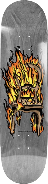 JACUZZI CHAIR ON FIRE ART TT SKATEBOARD DECK-8.5 GREY EX7