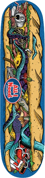 ALL I NEED FISH SANDWICH SKATEBOARD DECK-8.5