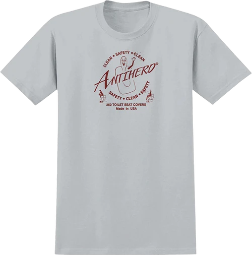 ANTI HERO CLEAN SAFETY SS MEDIUM SIL/BURGUNDY