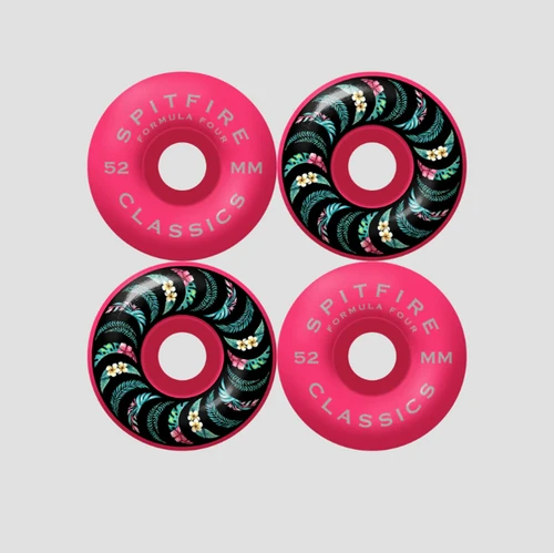 Spitfire F4 Team Floral Classics Wheels Pink Black 52/99a
