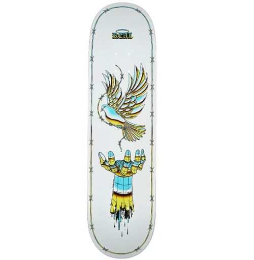Real Team Synthetic Peace Skateboard Deck White 8.25x14.38WB