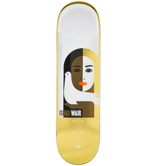 Real Ishod Peace DBX Skateboard Deck Gold White 8.5x14.25WB