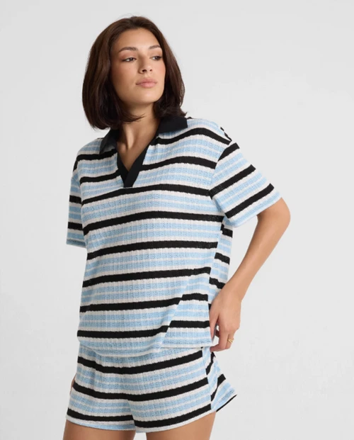 Volcom Coco Ho Rugby Top Womens Blue Wave