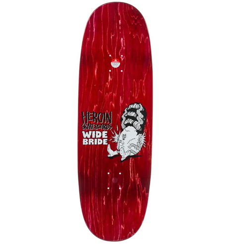 Heroin Wide Bride Skateboard Deck Pink Stain 10.4x32.5