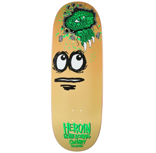 Heroin Swampy Egg Skateboard Deck Natural Green 11x32.6
