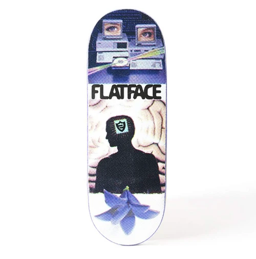 Blackriver x FlatFace Pro Computer Time Fingerboard Deck Black Blue 36mm Low 7ply PowerPop