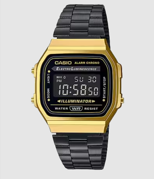 CASIO A168WEGB-1BVT Watch Black Gold Onesize