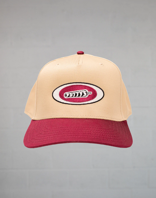 Fattys Badge Logo Hat Tan Burgundy Snapback