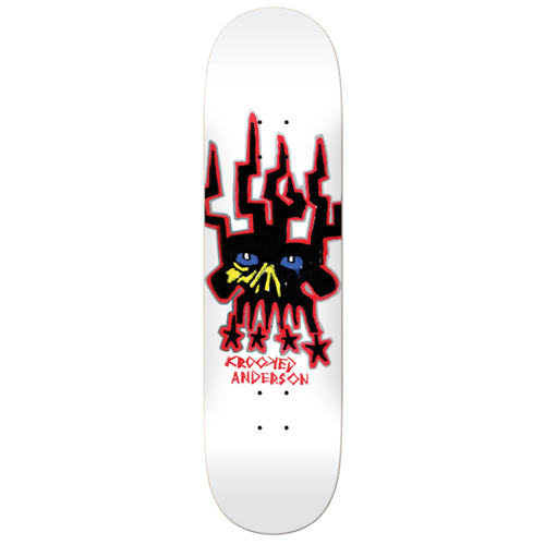 Krooked Manderson Skullking Skateboard Deck White 8.38x14.25WB