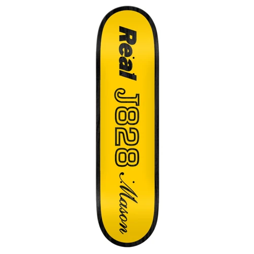 Real Mason Shapecode Skateboard Deck Yellow Black 8.28x14.12WB