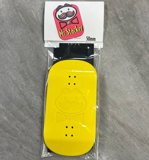 FutureBoundPrints Mr Stackerz Pringle Fingerboard Deck Yellow 50x103