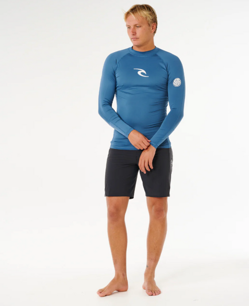 Rip Curl Waves UPF Performance Longsleeve Rashguard Bluefin