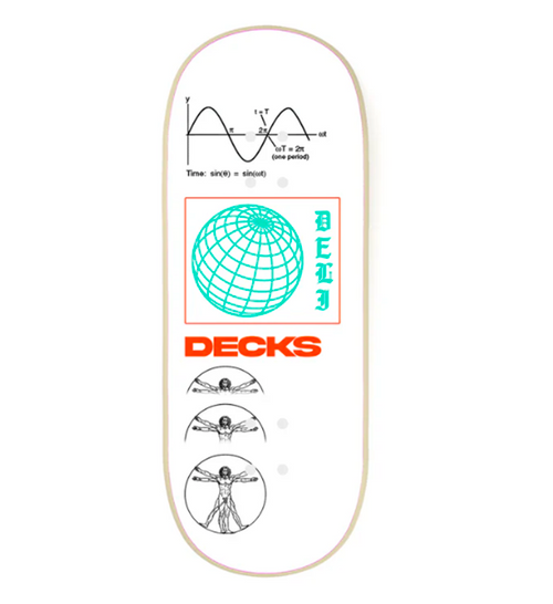 Delidecks Vibrating Wood Fingerboard Deck White 29 x 96
