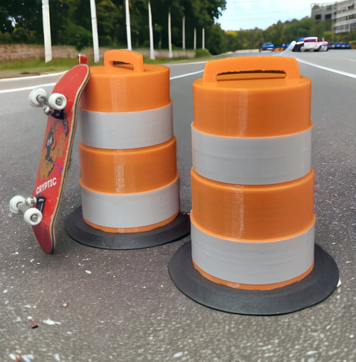 FutureBoundPrints Traffic Barrel Orange 4 inch