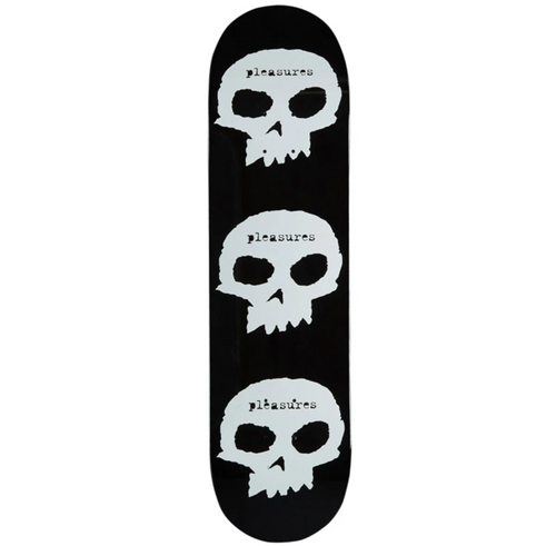 Zero Pleasures Skulls Skateboard Deck Black White 8.25x14.25WB