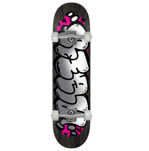 Real Bubble Letters Skateboard Complete Black 8.5x14.25WB