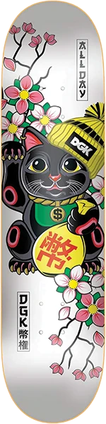 DGK LUCKY CAT SKATEBOARD DECK-8.25 WHITE