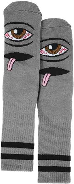 TOY MACHINE BLOODSHOT EYE CREW SOCKS-SLATE GREY 1pr