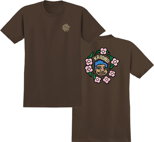 KROOKED KROOKED MG SS TSHIRT M-DARK CHOCOLATE/CREAM