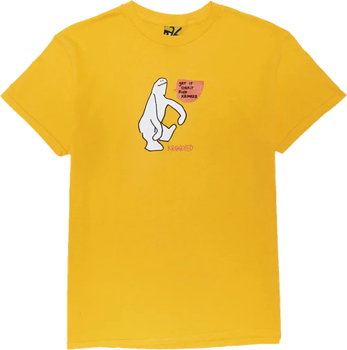 KROOKED GET IT STRAIT SS TSHIRT M-GOLD/WHT/BLK/ORG