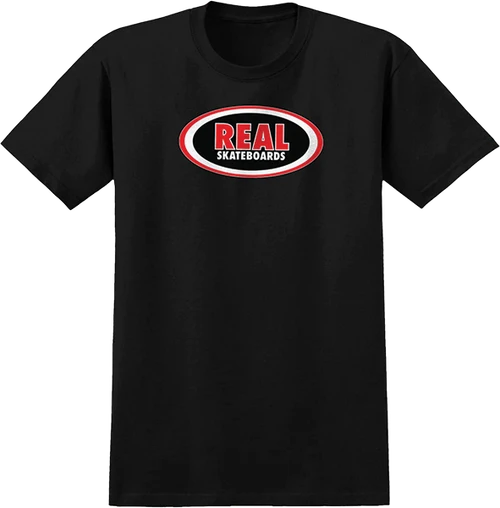 REAL OVAL SS TSHIRT S-BLACK/BLACK TONAL