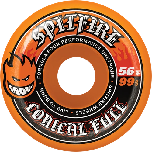 SPITFIRE F4 99A CONICAL FULL 56MM ORANGE WHEELS SET