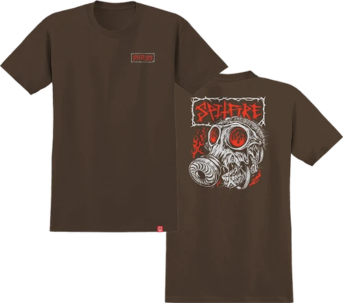 SPITFIRE GAS MASK SS TSHIRT XXL-DARK CHOCOLATE