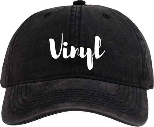 VINYL SCRIPT DAD HAT ADJ-BLACK