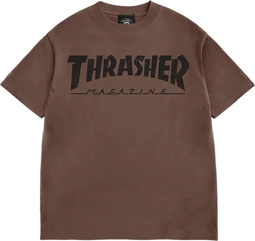 THRASHER MAG LOGO VINTAGE SS TSHIRT XXL-CHOCOLATE