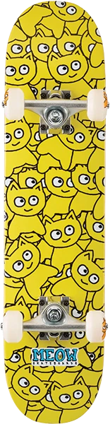 MEOW STICKER PILE SKATEBOARD COMPLETE-6.75 CMYK YELLOW