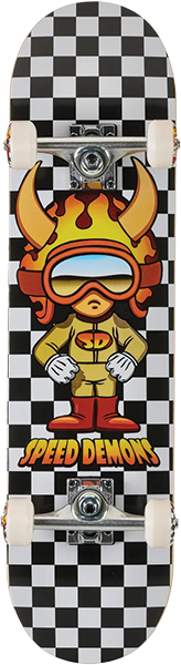 SPEED DEMONS DEMONS HOT SHOT SKATEBOARD COMPLETE-7.5 BLACK/WHITE CHECKS