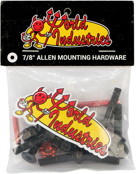 WORLD INDUSTRIES HARDWARE SET ALLEN 7/8" BLACK W/RED