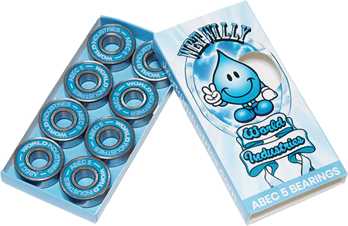 WORLD INDUSTRIES ABEC-5 WET WILLY BEARINGS SIL/BLUE