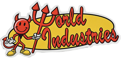 WORLD INDUSTRIES OVAL LOGO DIE CUT STICKER SINGLE
