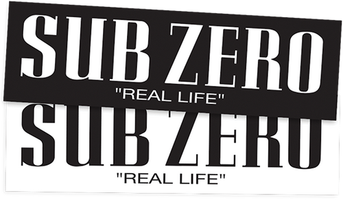 SUB ZERO REAL LIFE BUMPER STICKER BLK/WHT ASST