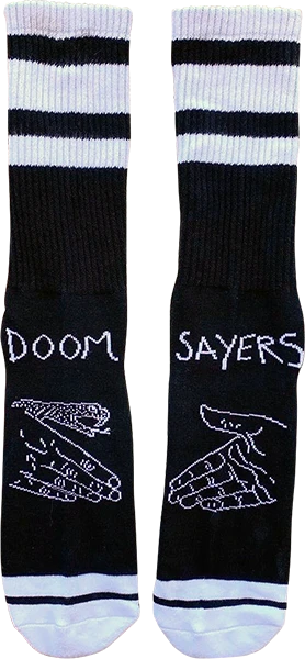 DOOM SAYERS SNAKE SHAKE CREW SOCKS BLK/WHT 1 pair
