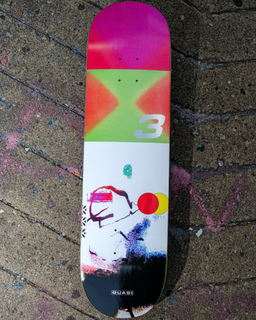 Quasi Race Track Skateboard Deck White Green Red 8.12x14WB