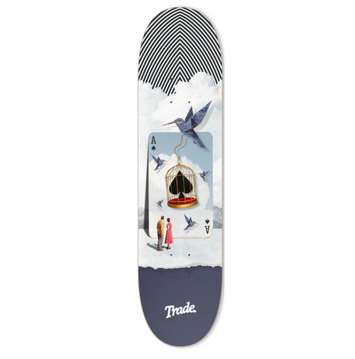 Trade Dealt Cards Skateboard Deck White 8.25x14.3WB