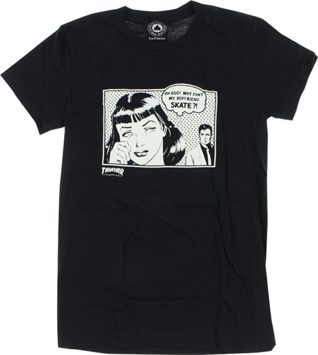 THRASHER BOYFRIEND GIRLS SS Tshirt MEDIUM BLACK