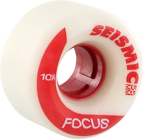 SEISMIC FOCUS 55mm 101a WHT RED Skateboard Wheels