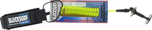 BLOCK SURF PRO COILED BICEPT BODYBOARD LEASH GRN