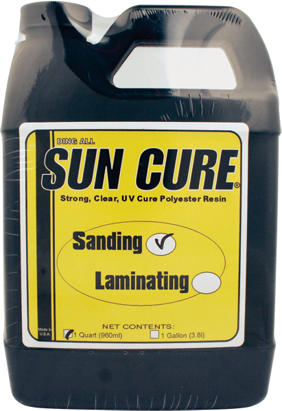 SUNCURE POLYESTER SANDING RESIN QUART (DING ALL) Yellow Blue