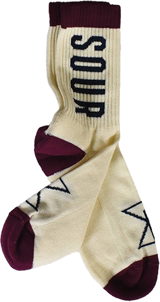 SOUR LOGO CREW SOCKS BURGUNDY