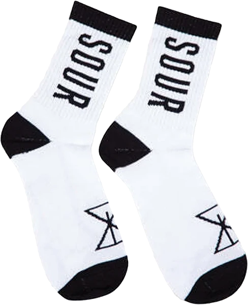 SOUR LOGO CREW SOCKS WHITE