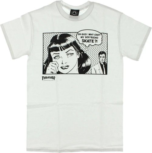 THRASHER BOYFRIEND SS Tshirt MEDIUM WHITE