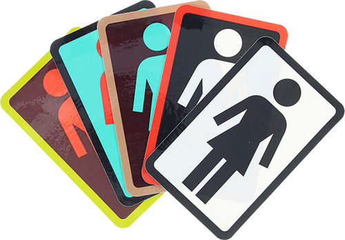 GIRL OG LOGO LG STICKER 6" 1pc ast.colors