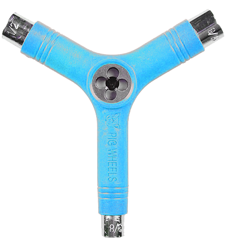 PIG SKATE SKATE TOOL-NEON BLUE tri-socket threader