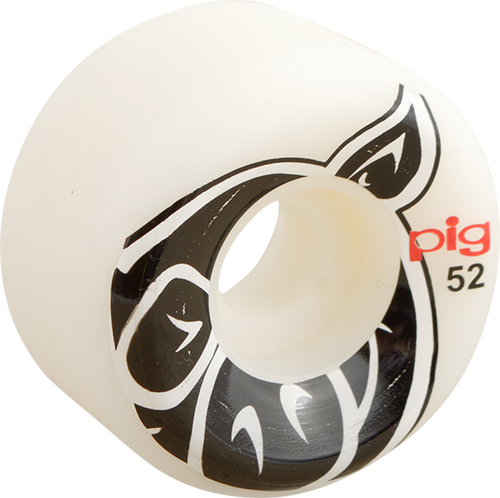 PIG HEAD CONICAL 52mm WHITE Skateboard Wheels Set