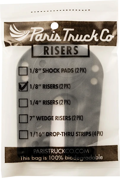 PARIS TRUCKS RISER HARD PAD BLACK 1/8"  (set of 2)